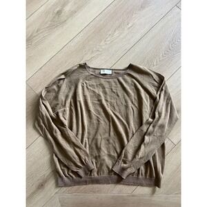 Momoní Made‎ In Italy Sweater Cotton Linen Blend Knit Tan Brown Women's